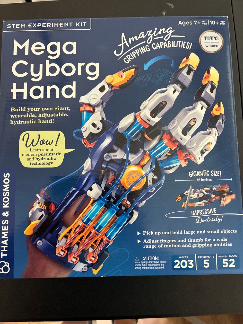 Thames & Kosmos Mega Cyborg Hand STEM Kit — Blue, Orange, White